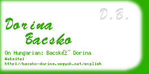 dorina bacsko business card